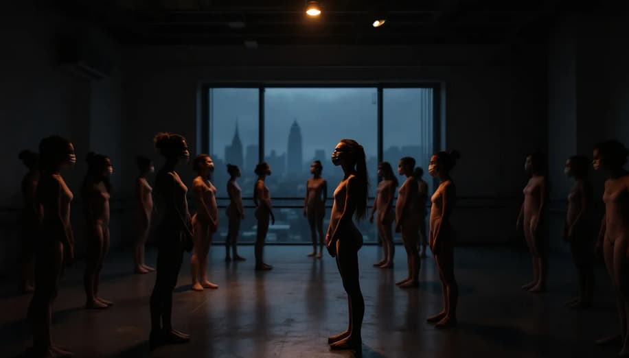 A ballet class adapting to new training practices post-covid 19